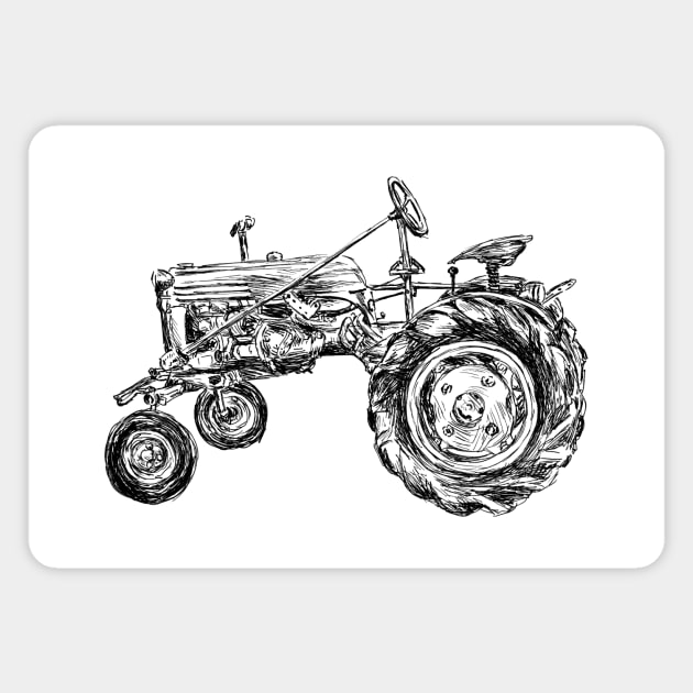 Antique Tractor Print Magnet by rachelsfinelines